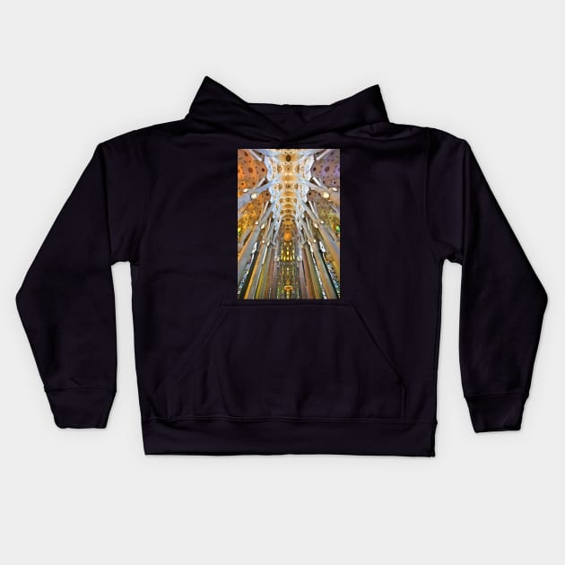 Inside the Sagrada Familia - Barcelona Kids Hoodie by Cretense72